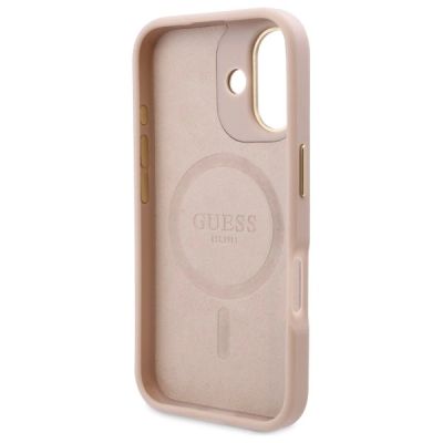7. Guess 4G Logo Plate MagSafe Hülle für iPhone 16 - Pink