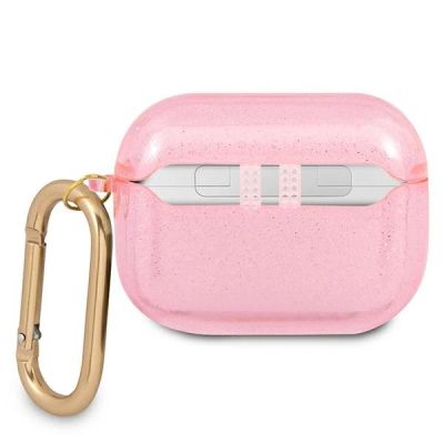 2. Guess, GUAPUCG4GP AirPods Pro Cover Pink/Pink Glitter Collection