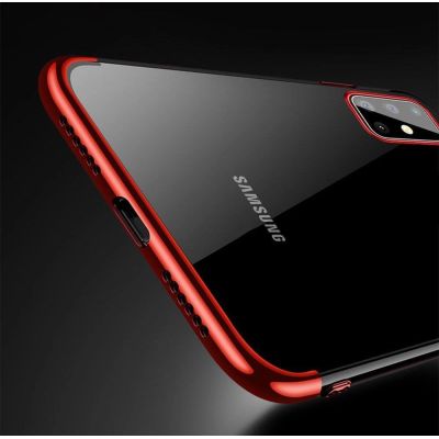 7. Clear Color Silikon Gel Electroplating frame Handyhülle Schutzhülle für Samsung Galaxy A72 4G blau