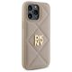 4. DKNY Quilted Stack Logo iPhone 14 Pro Hülle – Beige