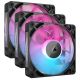 5. Corsair iCUE LINK RX120 RGB Computergehäuselüfter 12 cm Schwarz 3 Stück.
