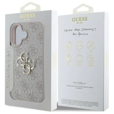 8. Guess 4G Big Logo Case für iPhone 16 - Rosa
