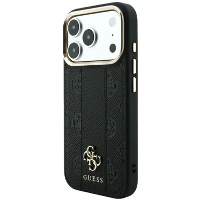 2. Guess Stripe Peony 4G Logo MagSafe Hülle für iPhone 17 Pro / 18 Pro - Schwarz