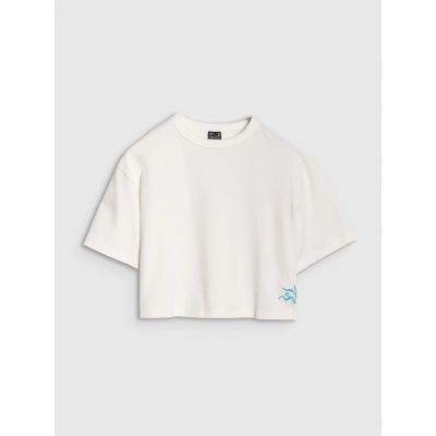 4. Crop-Top-T-Shirt für Damen 4F 4FWSS25TTSHF1977-11S