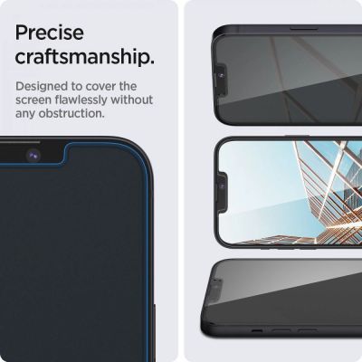 2. Spigen Glas.tR Slim Privacy Panzerglas für iPhone 13 / 13 Pro / 14 / 16e / 17e