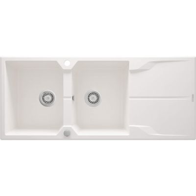 Granitspüle mit zwei Becken und Abtropffläche ZQN_A213