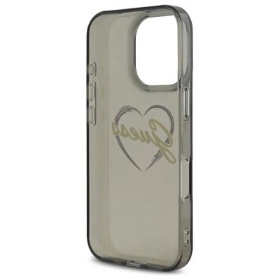 7. Guess IML Herz-Hülle für iPhone 16 Pro Max – Schwarz
