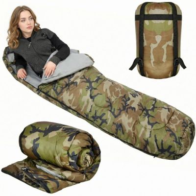 19. CAMO TOURIST SCHLAFSACK 210x80x50CM MIT ENERO CAMP COMPRESSION