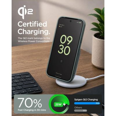 9. Spigen Liquid Air Mag MagSafe Hülle für Google Pixel 11 Pro XL – Dunkelgrün