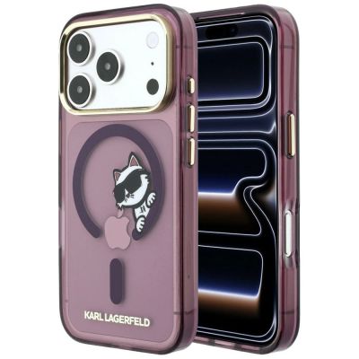 Karl Lagerfeld Peekaboo Logo MagSafe Hülle für iPhone 18 Pro Max / 17 Pro Max - bordeauxrot