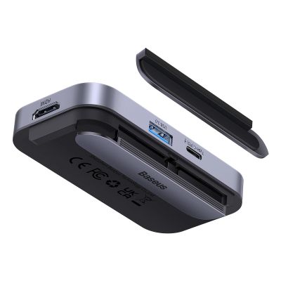 8. Baseus PadJoy universeller 6in1 USB-C USB-C HUB für Tablet/Smartphone – dunkelgrau