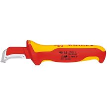 Knipex Kabelmantelmesser 009855 Metallic, Rot, Gelb Feststehendes Messer