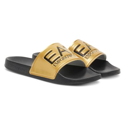 Emporio Armani EA7 Herren-Sportsandalen Schwarz/Gold - 7X000108-AF15118-MZ097