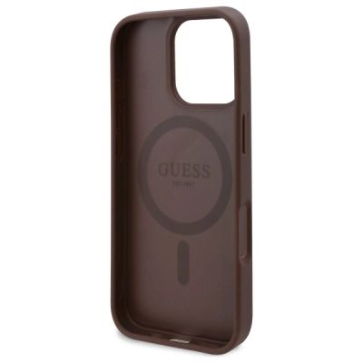 7. Guess GUHMP16LP4ROPEMCW iPhone 16 Pro 6,3" braun/braunes Hardcase 4G Flowers Print MagSafe
