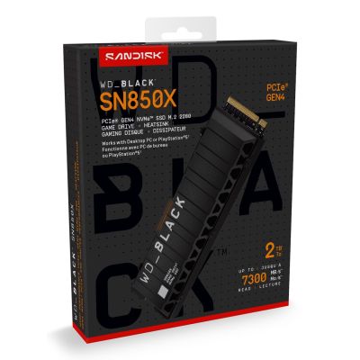 4. WD Black SN850X WDS200T2XHE SSD (2 TB; M.2; PCIe NVMe 4.0 x4; Kühlkörper)