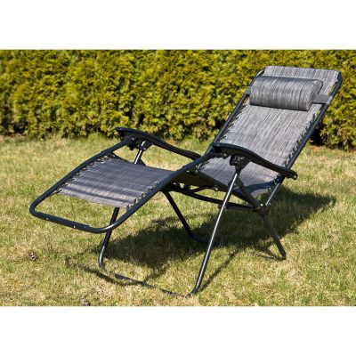 15. Faltbarer Gartenstuhl, multifunktional, 175 x 52/65 x 107 cm, Grau