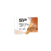 Silicon Power microSDXC Superior Pro 256GB V30 UHS-1 U3 A1 Speicherkarte + microSD-SD-Adapter (SP256GBSTXDU3V20AB)
