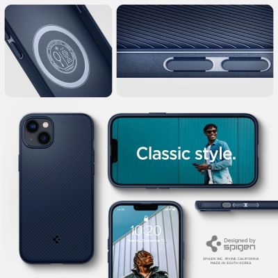 11. Spigen Mag Armor Hülle für iPhone 14 Plus – blau