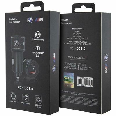 3. BMW Ladegerät BMCCMUSBCK PD-QC 3.0 20W Fast Charge schwarz/schwarz M Edition