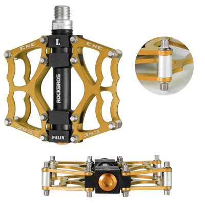4. Rockbros JT201012LG 2010-12L Aluminium-Plattformpedale für Fahrräder – Gold