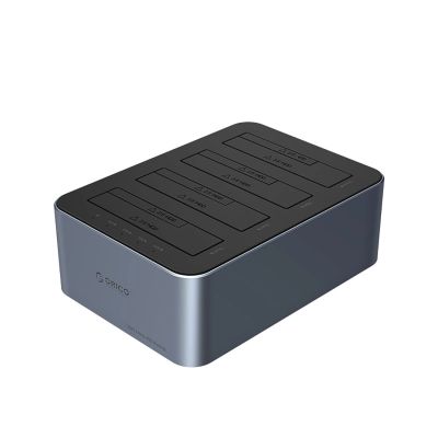 Orico 6646C3-C Dockingstation für 4 Laufwerke mit Offline-Klonfunktion, 2,5"/3,5" SATA HDD/SSD, Grau