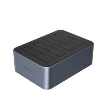 Orico 6646C3-C Dockingstation für 4 Laufwerke mit Offline-Klonfunktion, 2,5"/3,5" SATA HDD/SSD, Grau