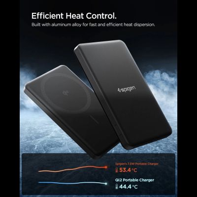 4. Spigen Essential EA2205MQ 5000 mAh 22,5 W QI2 Powerbank – Schwarz