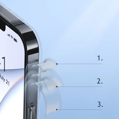 9. Baseus Frosted Glass Case Cover für iPhone 13 Pro Hardcover mit Gelrahmen schwarz (ARWS000401)