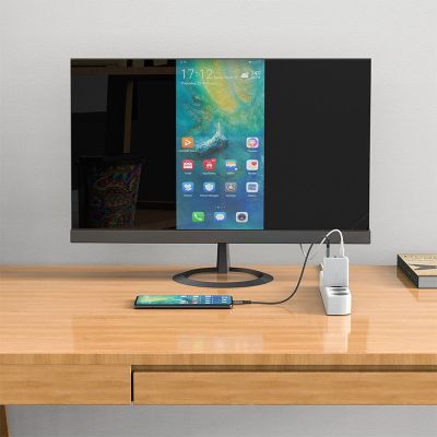 3. Acefast 2in1 Ladegerät GaN 65W USB Typ C / USB, Adapter Adapter HDMI 4K @ 60Hz (Set mit Kabel) weiß (A17 weiß)