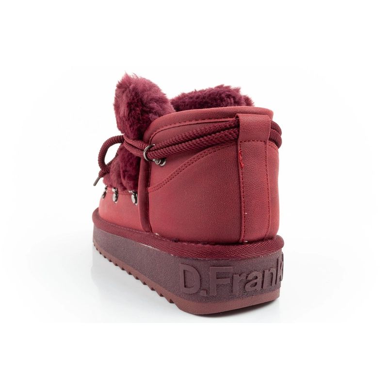 5. D.Franklin Damen Winter Schneestiefel, modisches Fellfutter, Burgund