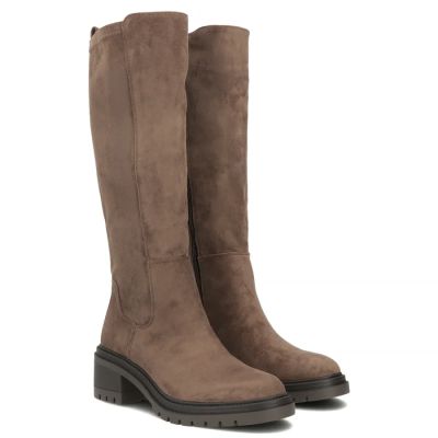 4. Damen-Wildlederstiefel mit Blockabsatz in Taupe Filippo DKZ8310