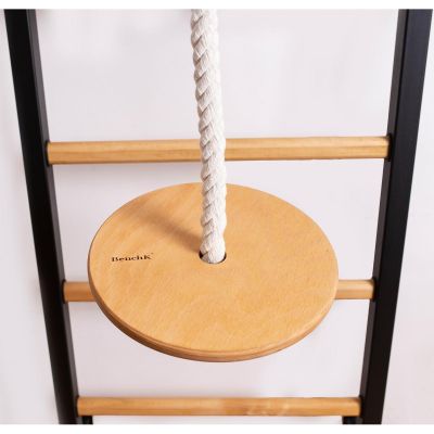 2. GYMNASTIK-Sprossenwand BENCHK mit verstellbarer Klimmzugstange aus Buchenholz und Gymnastikzubehör 711B A076