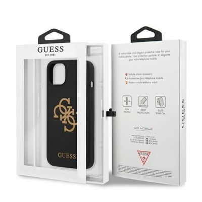 8. Guess Silicone 4G Logo Case für iPhone 13 - Schwarz