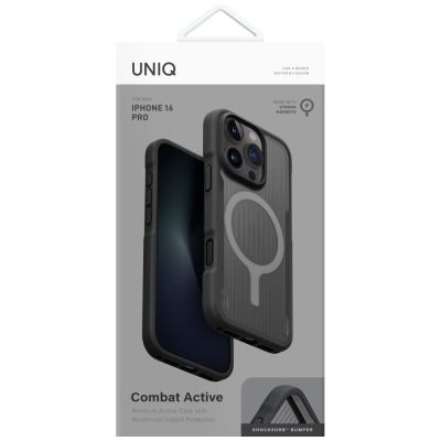 5. Uniq Combat Active Magclick Ladehülle für iPhone 16 Pro - Schwarz