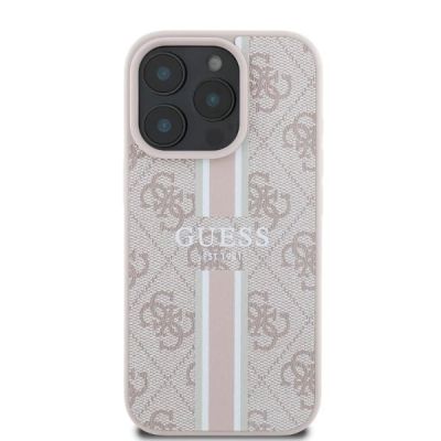 3. Guess 4G Printed Stripes MagSafe iPhone 16 Pro Hülle - Rosa