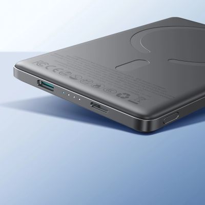 13. Powerbank Joyroom JR-PBM08 5000mAh 20W ultradünn mit induktivem Laden - grau