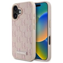 Karl Lagerfeld Hot Stamp Magsafe Hülle für iPhone 16 – Rosa