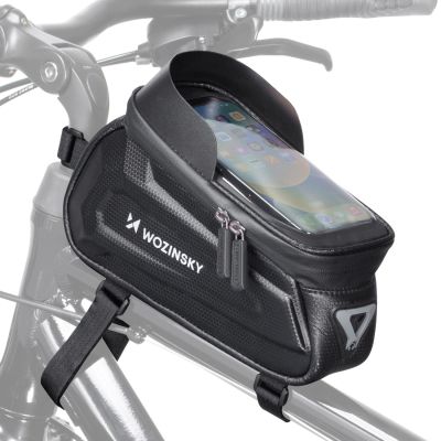 9. Wozinsky Fahrrad-Rahmentasche mit Handyhülle 1,7 l Schwarz (WBB28BK)