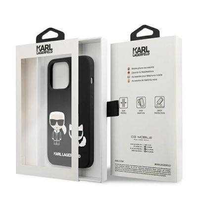8. Karl Lagerfeld KLHCP13LSSKCK iPhone 13 Pro / 13 6.1" Hardcase schwarz/schwarz Silikon Karl & Choupette