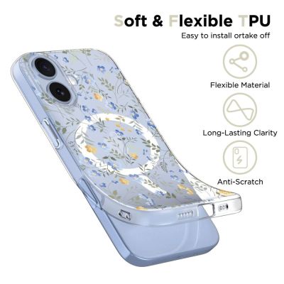 4. Tech-Protect FlexAir MagSafe Case für iPhone 17 – Gänseblümchen mit Blättern