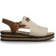 2. Bequeme beige Keilsandalen für Damen Rieker 62962-60