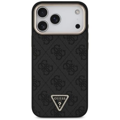 3. Guess 4G Triangle Logo MagSafe Hülle für iPhone 18 Pro Max / 17 Pro Max, schwarz – gold