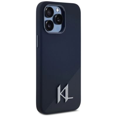 4. Karl Lagerfeld Silicone Shadow Metal Initial MagSafe Case für iPhone 15 Pro Max Schwarz