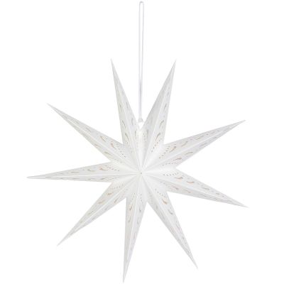 2. PAPIERDEKORATION STERN 45 CM 9 ARME WEISS