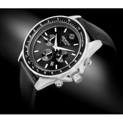 2. Herrenuhr Giewont Chronograph Saphir Schwarz GW3520-A4