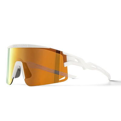 Rockbros Photochrome Fahrradbrille mit UV-Schutz und Korrektureinsatz – Weiß