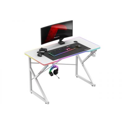 6. Huzaro Hero 1.7 RGB Weißer Gaming-Schreibtisch