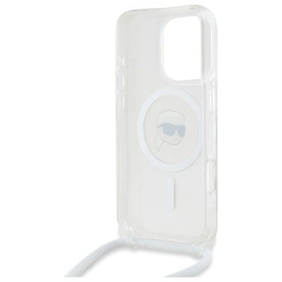 6. Karl Lagerfeld Crossbody IML Karl Head Magsafe Hülle für iPhone 16 Pro Max – transparent