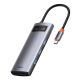 Baseus Metal Gleam Series 5-in-1 Multifunktions-HUB USB Typ C - USB Typ C Stromversorgung 100 W / HDMI 4K 30 Hz / 3x USB 3.2 Gen 1 (CAHUB-CX0G)
