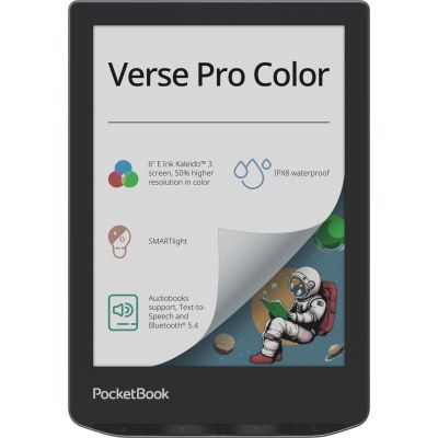 9. PocketBook Verse Pro Color 634 6" E-Ink Kaleido 3 16GB Wi-Fi Stormy Sea